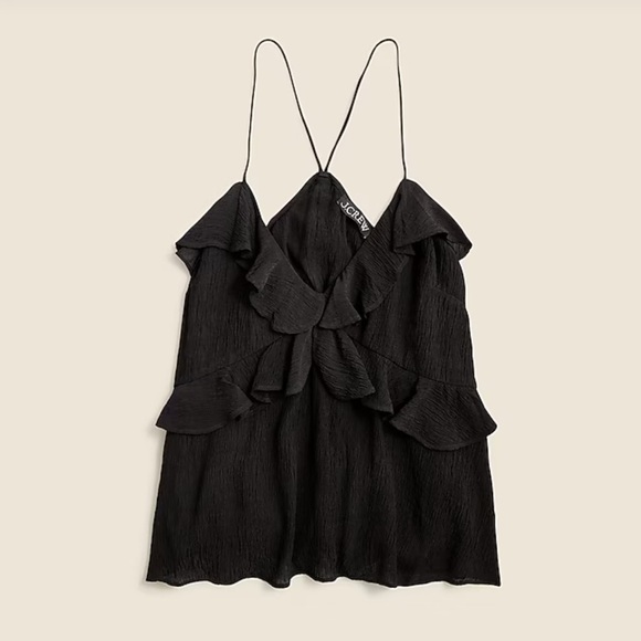 J. Crew Drapey ruffle tank top in black size S NWT CA610 - Picture 1 of 10
